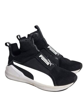 Puma Fierce Core Slip-On Training Sneakers Black White Women's Size 7